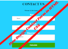 How Design Contact Form in HTML CSS